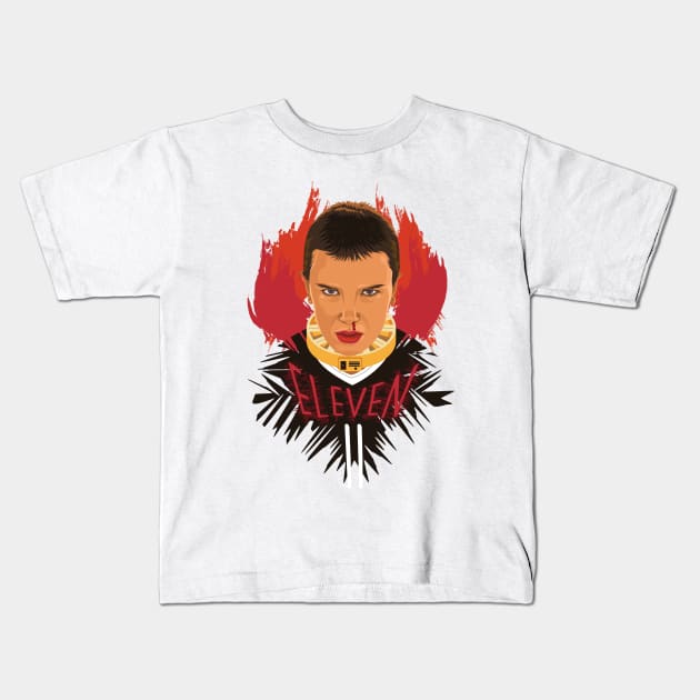 Eleven 11 Stranger Things Kids T-Shirt by Laksana Ardie Store